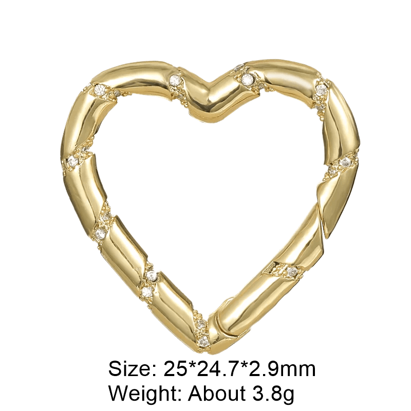 Juya Handmade Creative 18K Gold Plated Brass Screw Locks Carabiner Clasps Accessories For DIY Mesh Chains Pendant Jewelry Making
