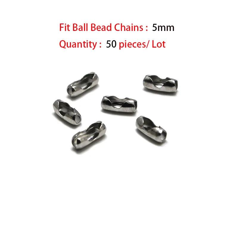 1.5 2.4 10 mm Stainless Steel Ball Bead Chains & Connector Bulk Chains for Jewelry Making Fit DIY Necklace Keychain Accessories