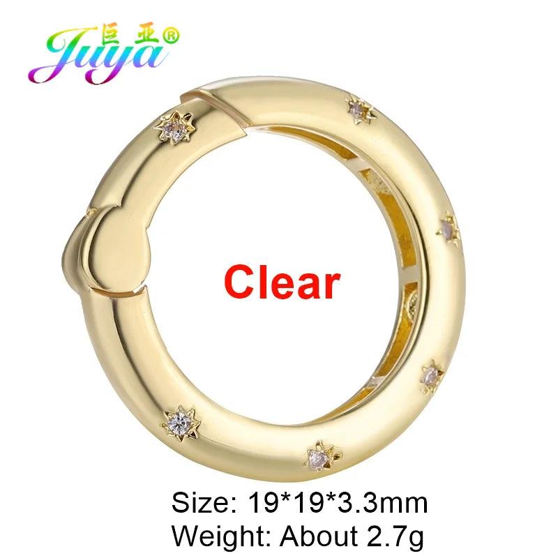 Juya Handmade 18K Real Gold Plated Decoration Screw Locks Carabiner Clasps Accessories For DIY Needlework Pendant Jewelry Making