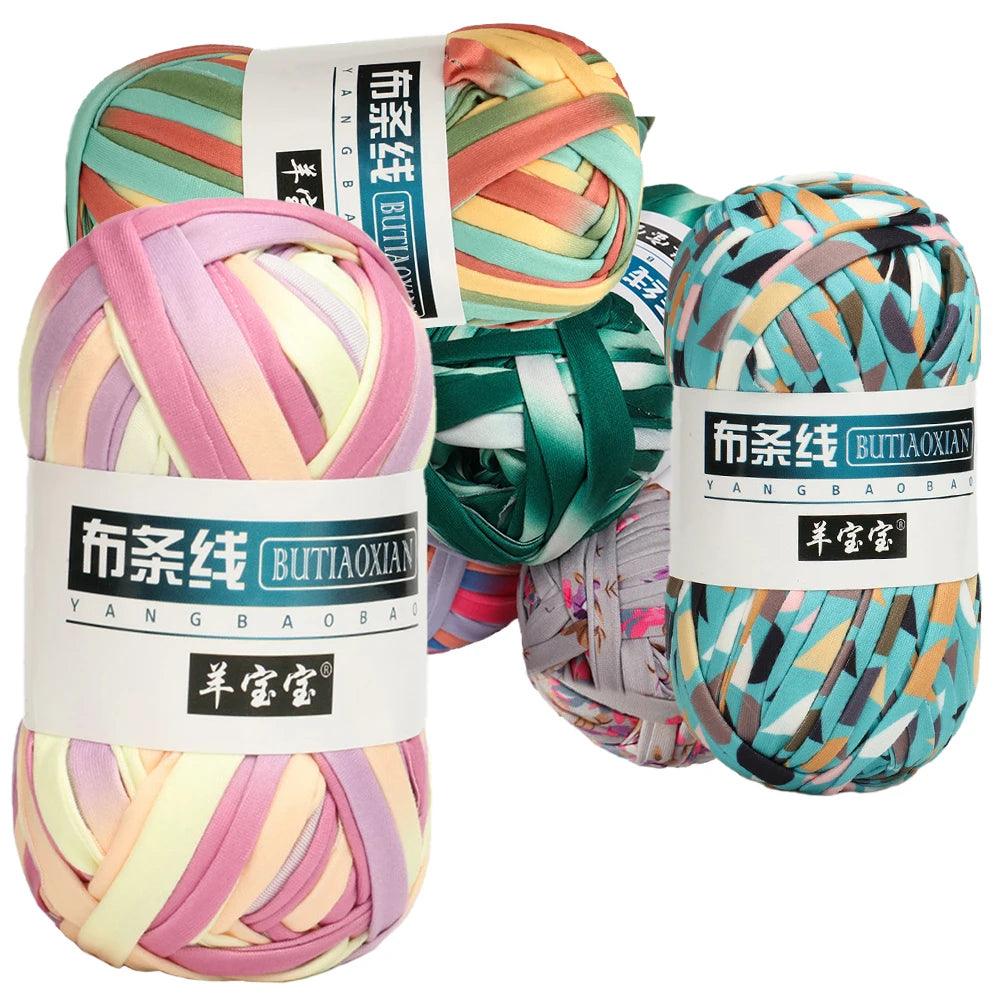 1pcs 100g Colourful Cotton Wool Thick Yarn Soft Colored Cloth Yarn For Hand Knitting Woven Bag Carpet DIY Hand-knitted Material