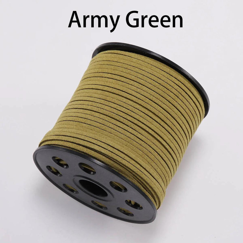 5/10/20m 2.5mm Flat Faux Suede Braided Cord Velvet Leather Rope Handmade Thread String for Jewelry Bracelet Necklace Keychain
