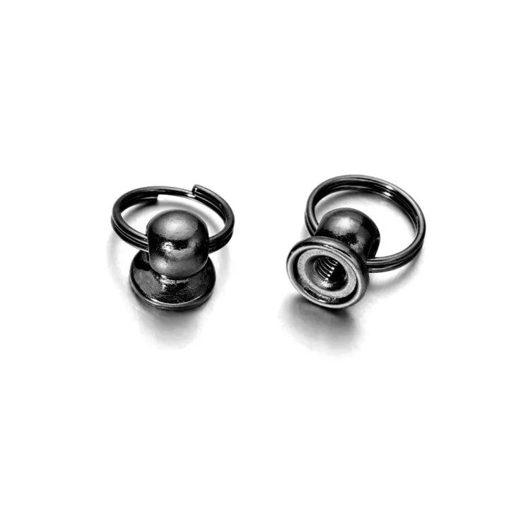 5pcs Metal Ball Post With O Ring Studs Rivets Nail Screwback Round Head Spots Spikes Leather Craft phone case decor Accessories