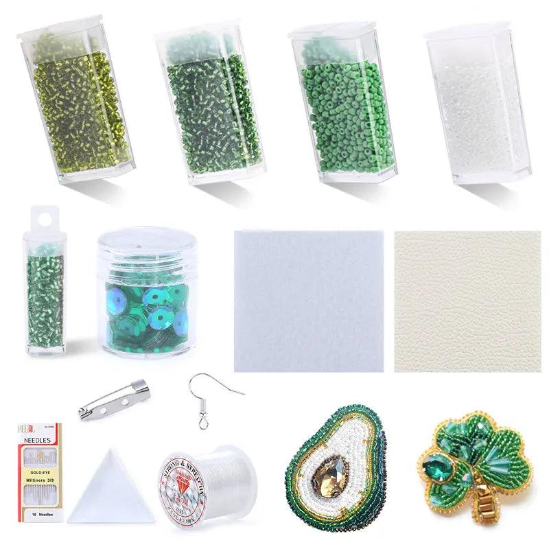 A Set Seed Bead embroidery Kits Sewing Embroidery Supplies Non-woven fabric Jewelry Making DIY hand Craft Sewing Needwork Tool