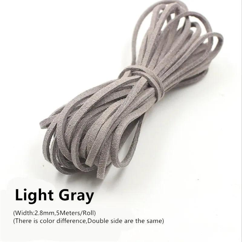 3MM 5M Micro-Fiber Flat Leather Lace Beading Thread Faux Suede Cord String Velvet Beading Supplies