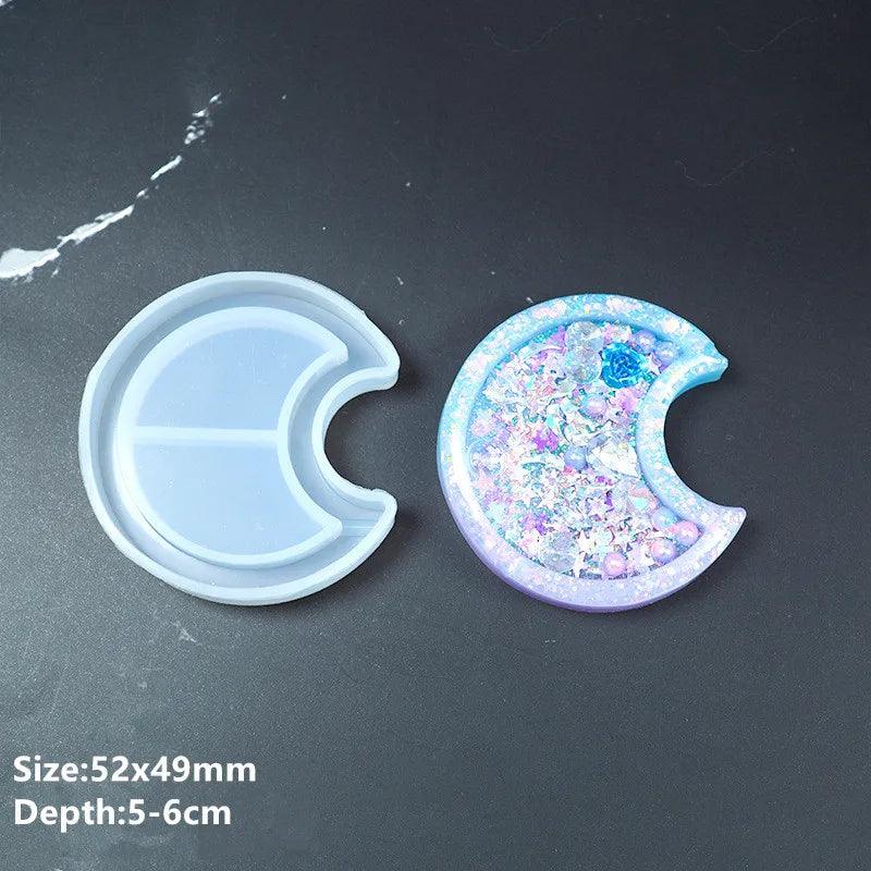 Hot Shaker Silicone Molds Epoxy Resin Bear Star Popsicle Shaker mold Key Chain Charms Shiny Mold DIY Jewelry Craft Tool