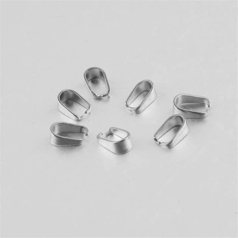 100pcs Stainless Steel Clasps Bails Charm Melon Seeds Buckle Pendant DIY Necklace Bracelet Connectors Jewelry Findings