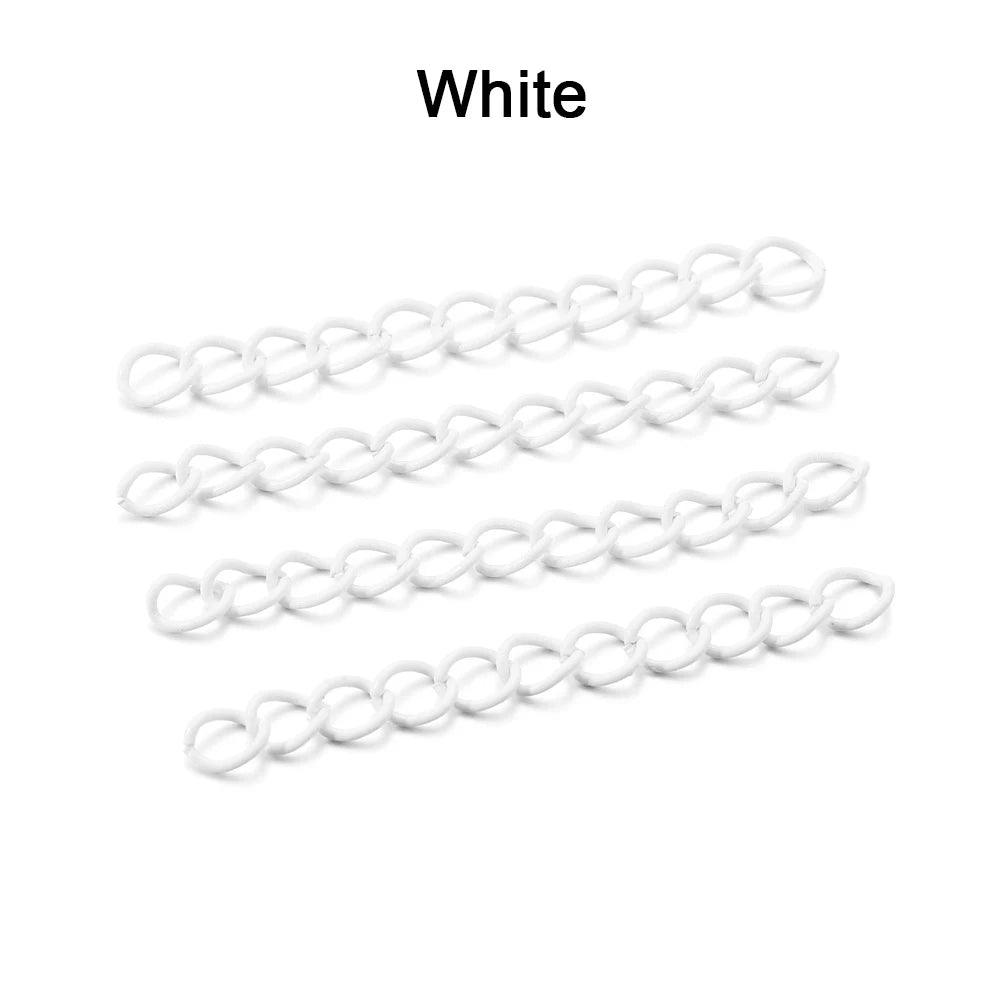 30-100pcs/lot 5 cm Colourful Necklace Extension Chain Bulk Bracelet Extended Chain Tail Extender For DIY Jewelry Making Supplies