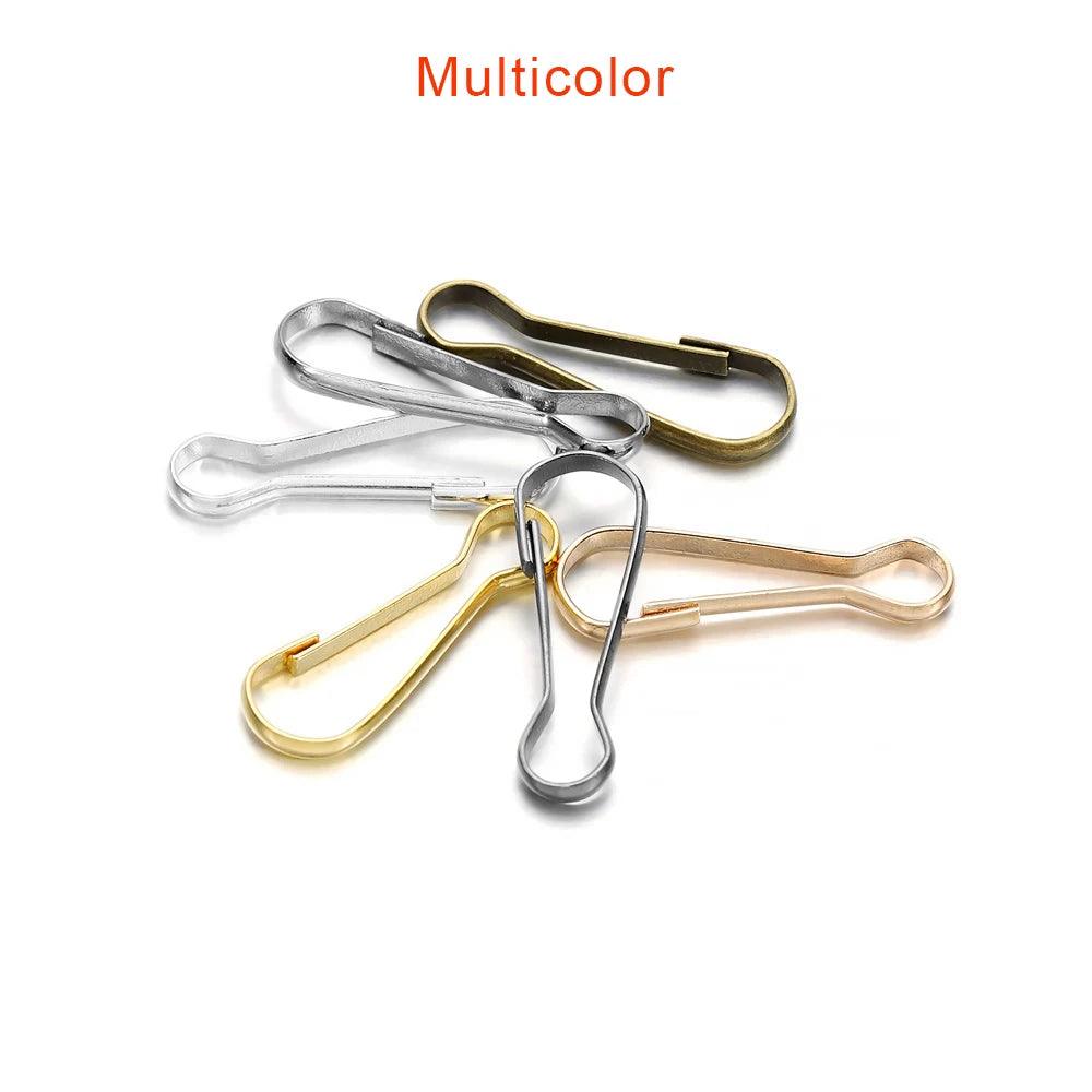 100Pcs/Lot Lanyard Snap Clip Hooks Metal Spring Gourd Purse Buckle Connector For DIY Keychain Zipper Pull ID Card Findings
