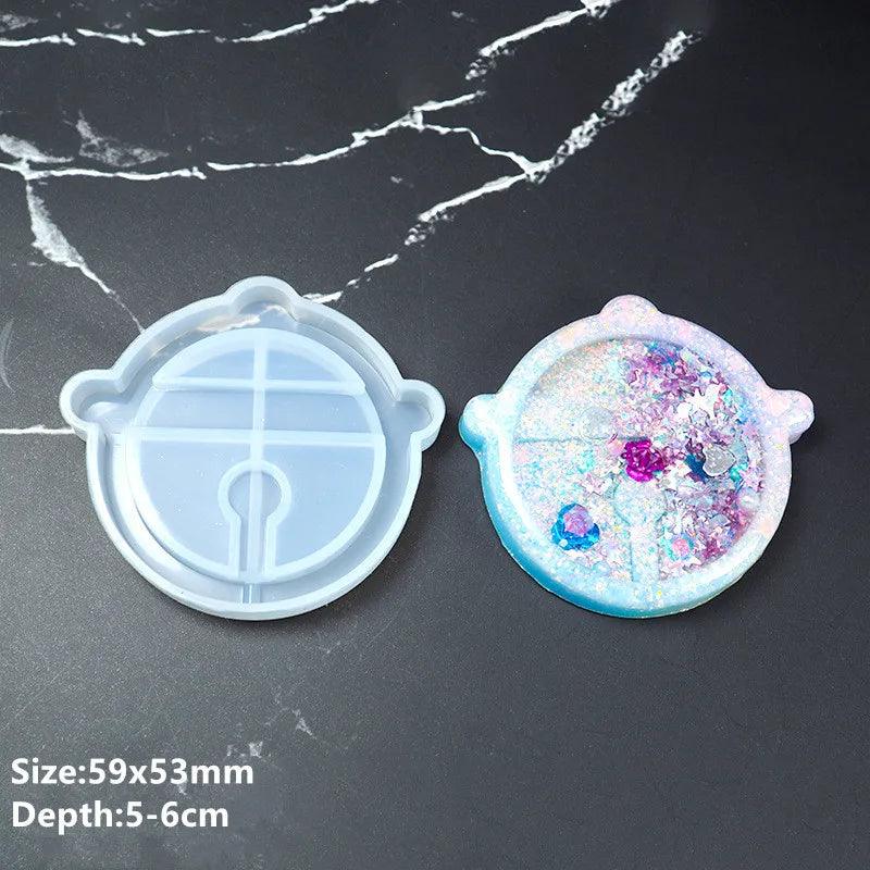 Hot Shaker Silicone Molds Epoxy Resin Bear Star Popsicle Shaker mold Key Chain Charms Shiny Mold DIY Jewelry Craft Tool
