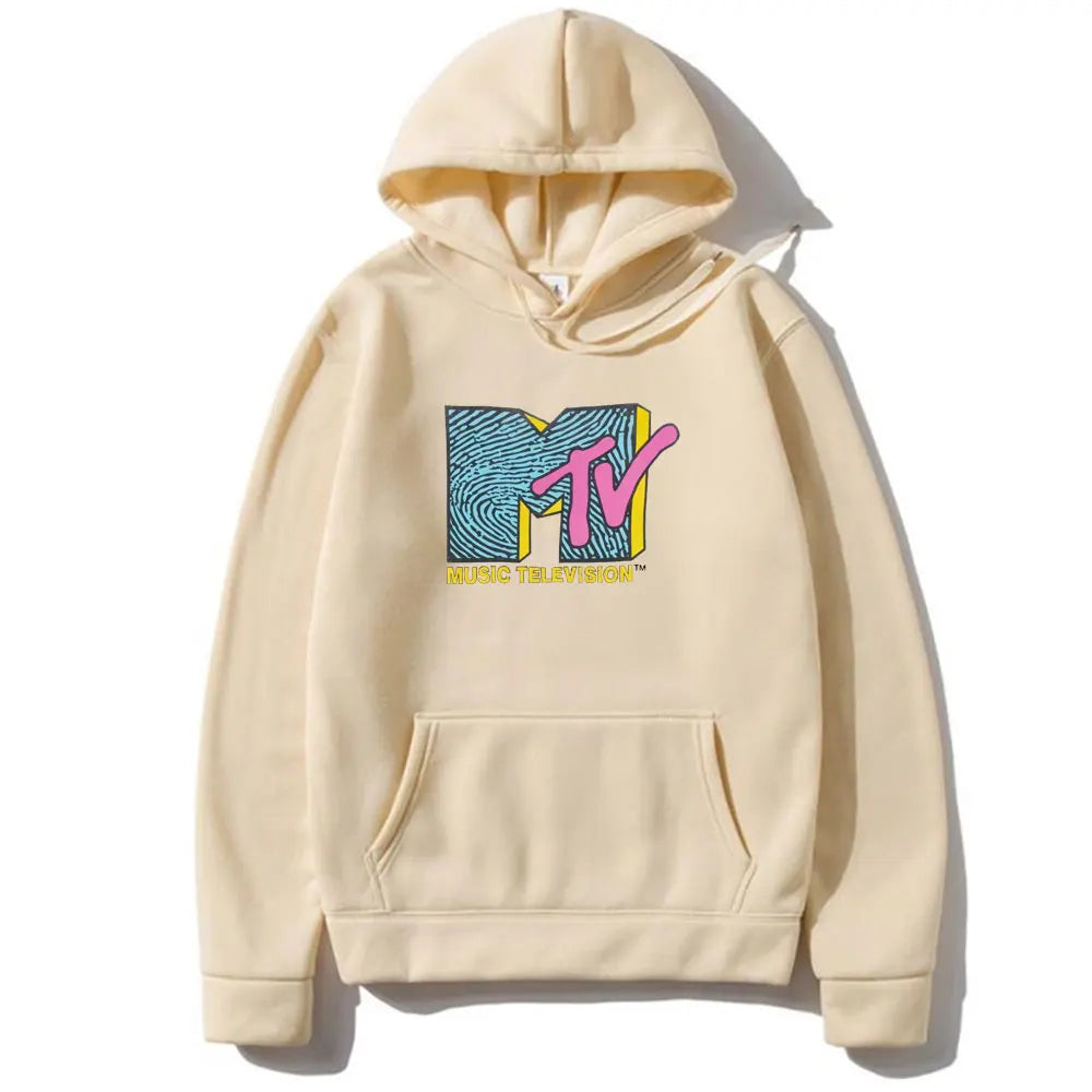 Mtv Music Television Hoodie Men Women Fashion Retro Rock Hip Hop Tv Hoodies Heather Grey Fashion Sweatshirt Unisex Streetwear
