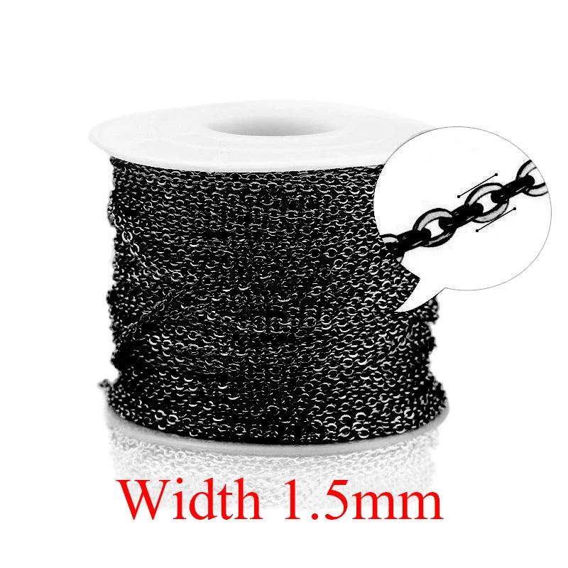 2m/lot Stainless Steel Cable Chain Bulk for Silver Rose Gold Chain 1mm 1.5mm 2mm 2.5mm Necklace Diy Jewelry Materials