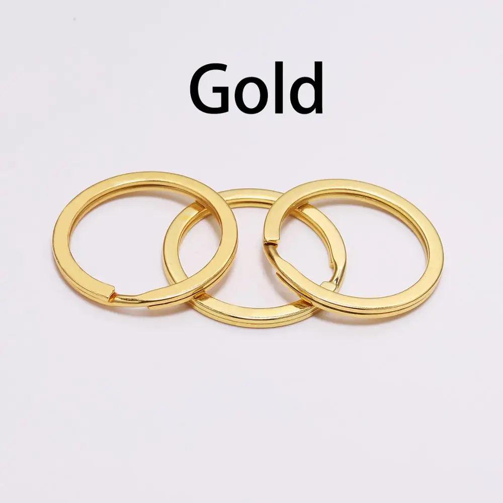10Pcs/Lot 25 28 30mm Gold Round Key Ring Llaveros Clasp Findings Key Chain Split Ring Plated Key Ring For Jewelry Making