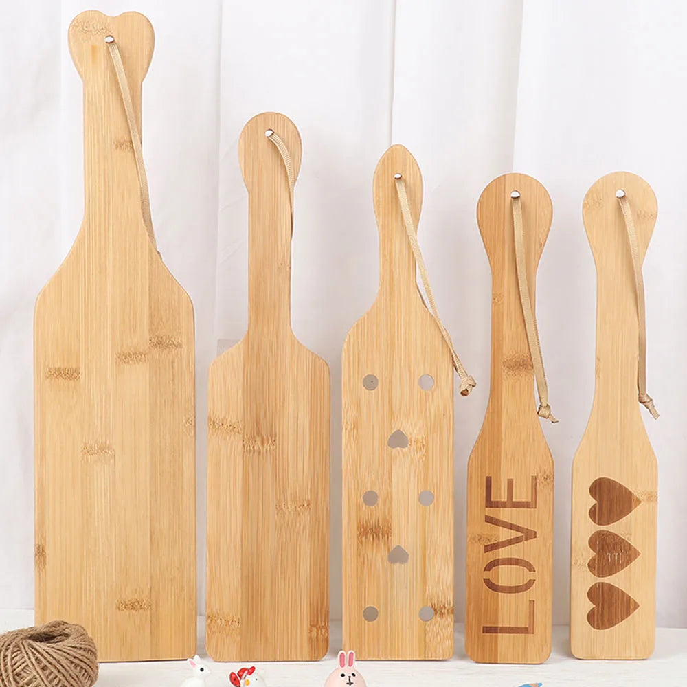 1PC Light Play Bamboo Wood Paddle Borad With Airflow Holes Wooden Craft Home Decoration Adult Toys For BDSM Spanking Fetish