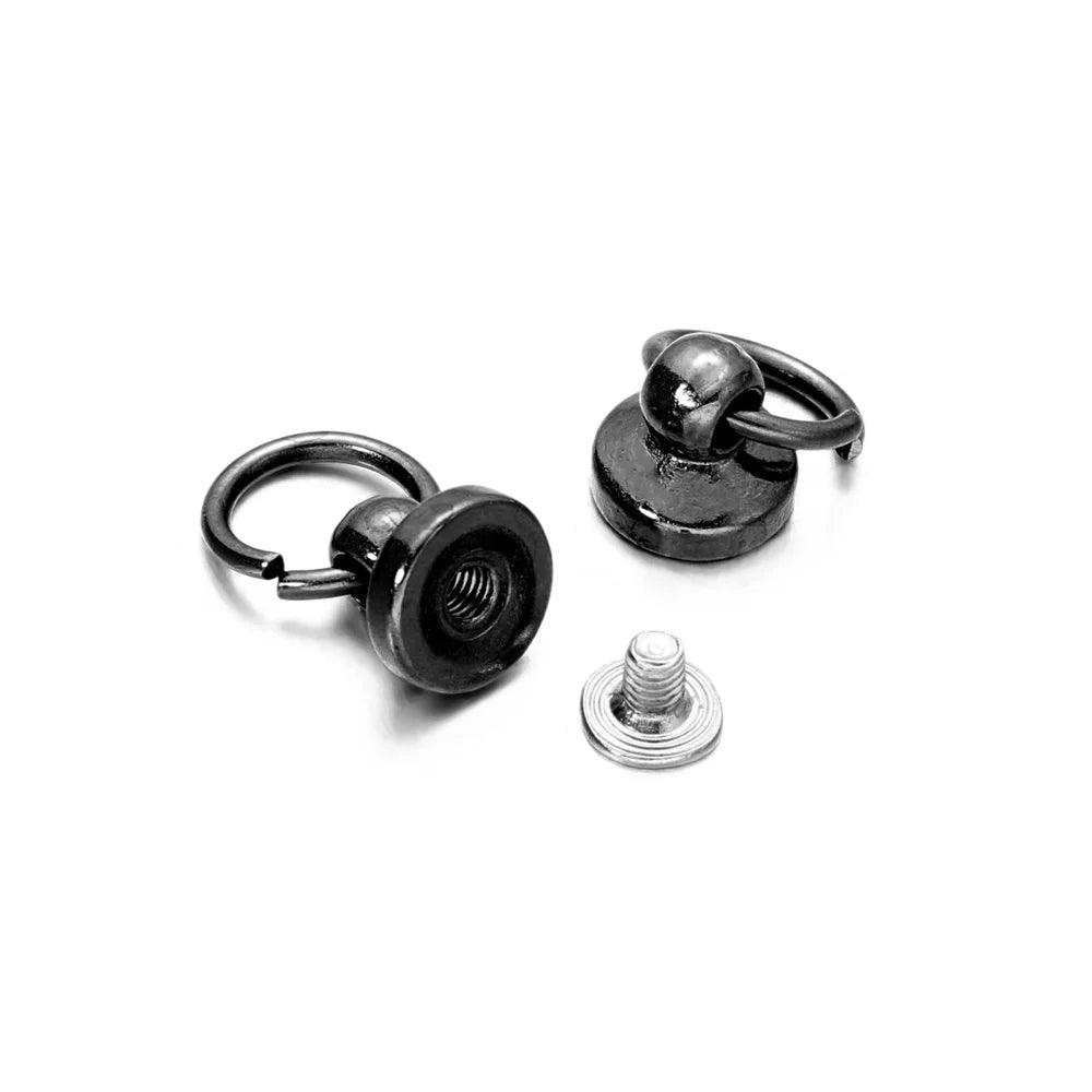 5pcs Metal Ball Post With O Ring Studs Rivets Nail Screwback Round Head Spots Spikes Leather Craft phone case decor Accessories