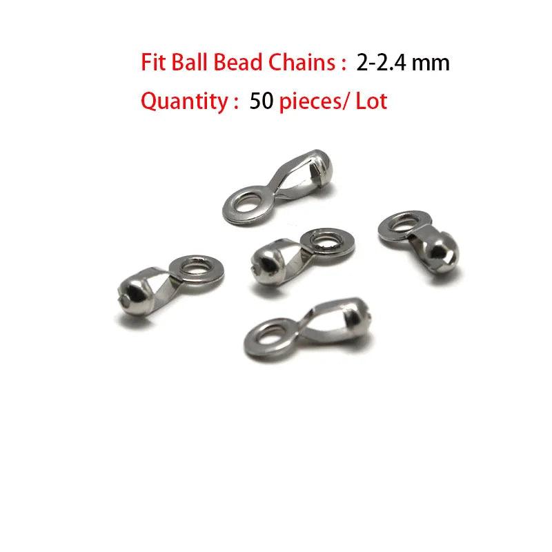 1.5 2.4 10 mm Stainless Steel Ball Bead Chains & Connector Bulk Chains for Jewelry Making Fit DIY Necklace Keychain Accessories