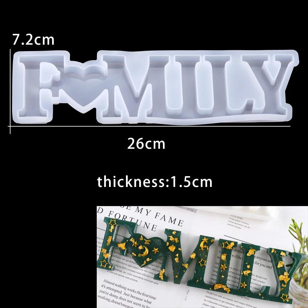 6 Style Silicone Mold English Letters Epoxy Resin Mould For DIY Resin Crafts Casting Molds Home Decoration Jewelry Making Tool