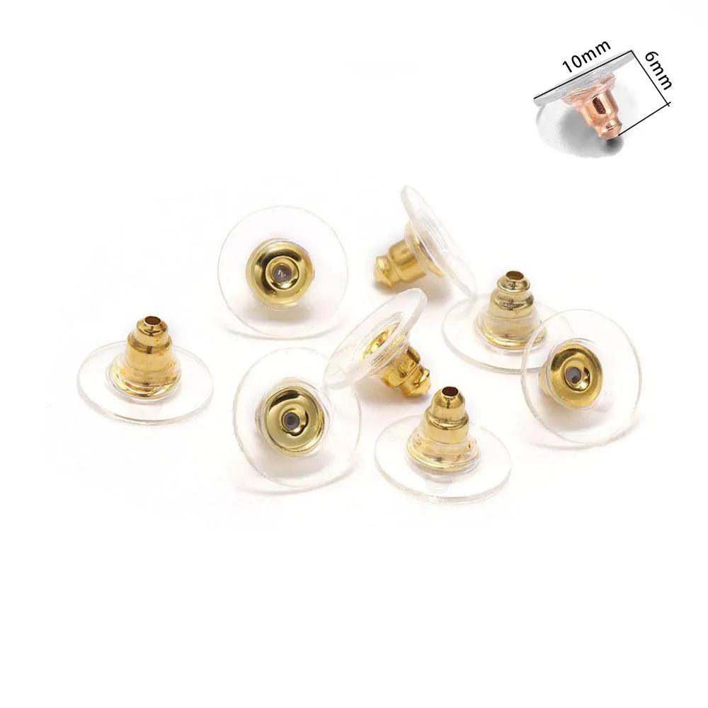 200-1000pcs/Lot Rubber Ear Backs Stopper Earnuts Stud Earring Back Supplies For DIY Jewelry Finding Making Accessories Wholesale