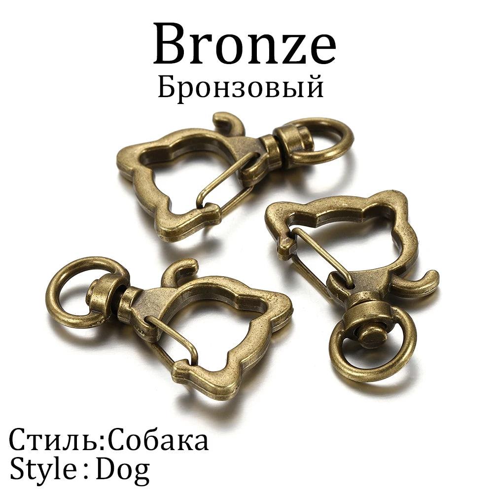 10pcs/lot Star Moon Heart Cat Dog Shell Dolphins Flowers Charms Lobster Clasps Hook For DIY Key Chain Jewelry Making Accessories