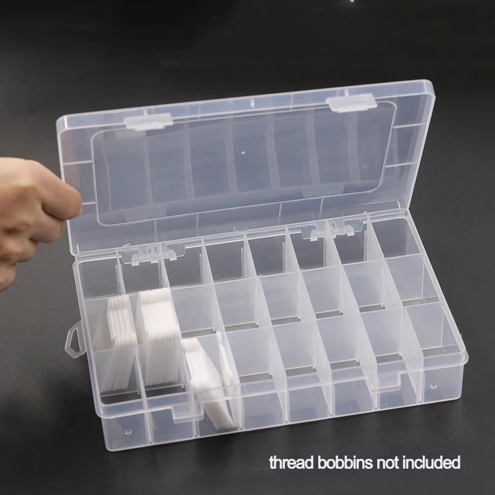 Transparent Plastic Embroidery Floss Storage Box Floss Bobbins Beads Storage Organizer DIY Cross Stitch Sewing Tools