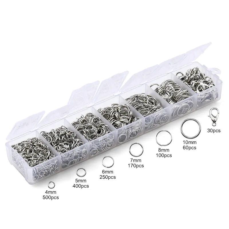 Jewelry Findings Kits With Open Jump Rings Lobster Clasps Hooks Pliers Tweezers for DIY Bracelet Necklace Making Handmade Craft