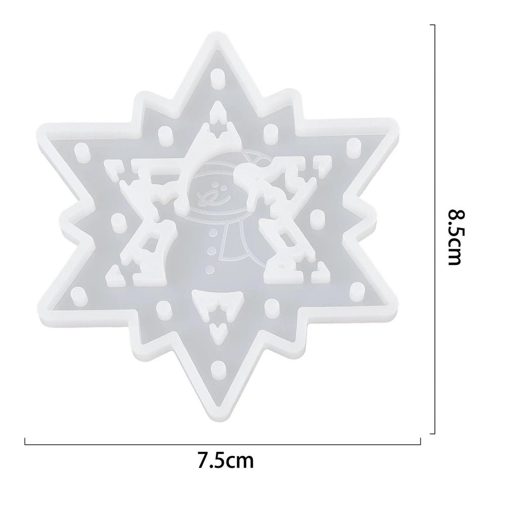 Snowflakes Shape UV Epoxy Silicon Mold For Earrings Pendant Keychain DIY Resin Mold Accessories Jewelry Making Crafts Xmas Decor