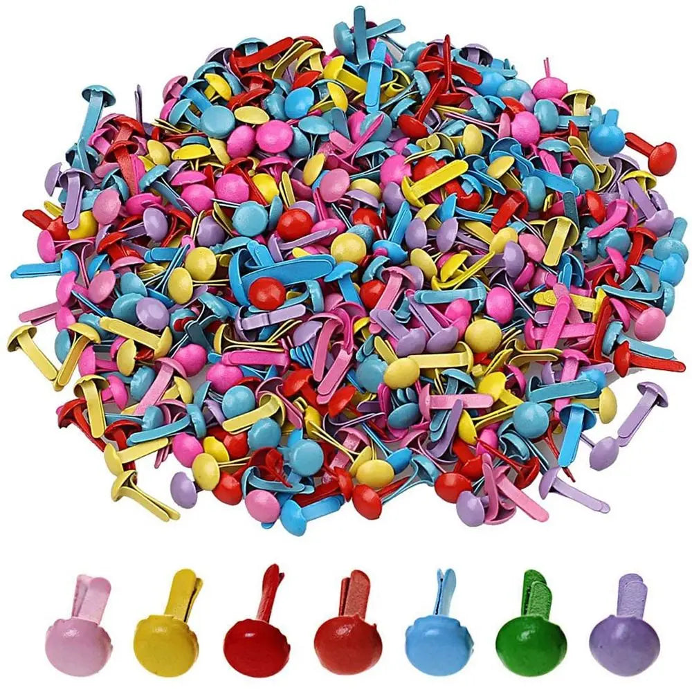 100Pcs Round Head Split Pin Brads Scrapbooking Embellishment Fastener Brad Studs Spikes Paper Fasteners Brads