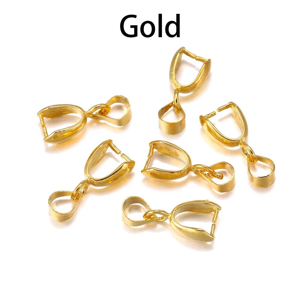 50pcs Melon Seeds Buckle Charm Bail Beads Connector Bale Pinch Clasp Clips Pendant Clasps Hook Supplies For Jewelry Findings