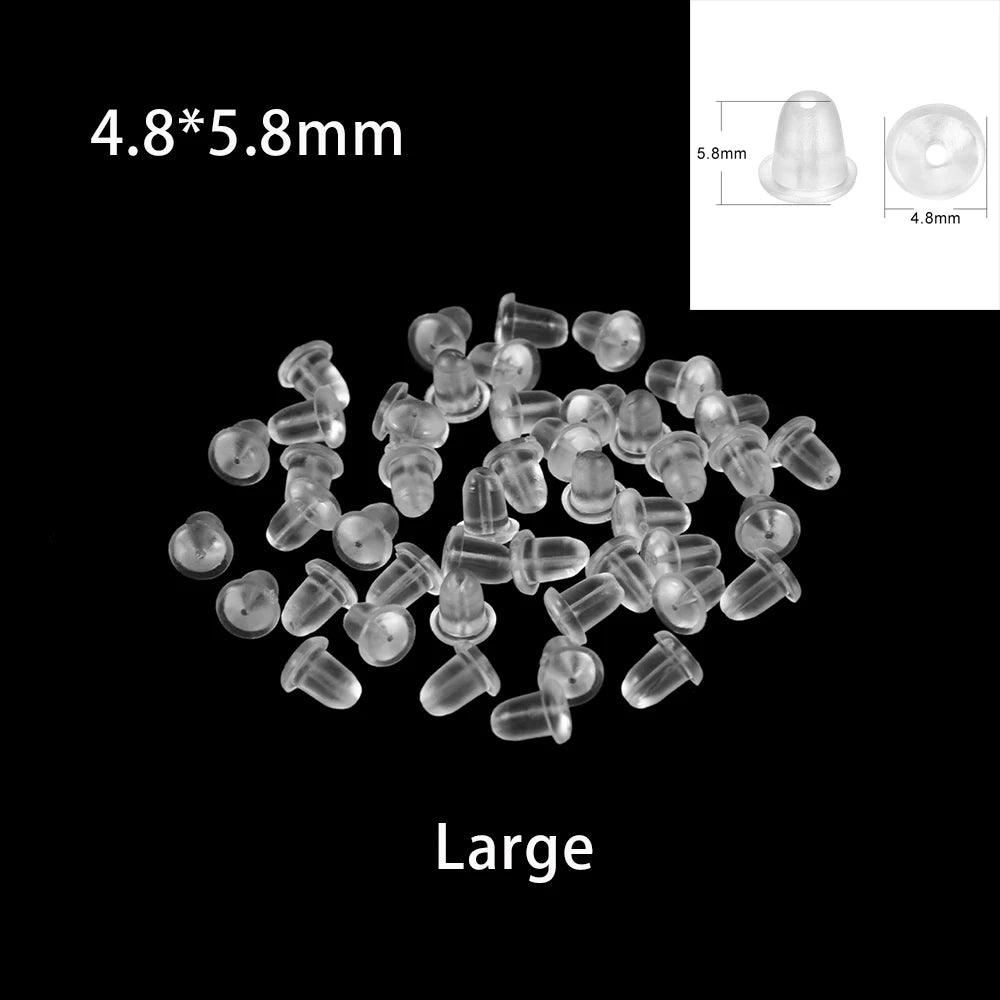 200-1000pcs/Lot Rubber Ear Backs Stopper Earnuts Stud Earring Back Supplies For DIY Jewelry Finding Making Accessories Wholesale