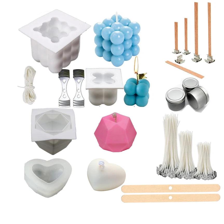 Mix Candle Material Accessories Set Candle Mould with Candle Wicks DIY Candle Crafts Kit Making Supplies Soy Wax Candle Jars - Winord