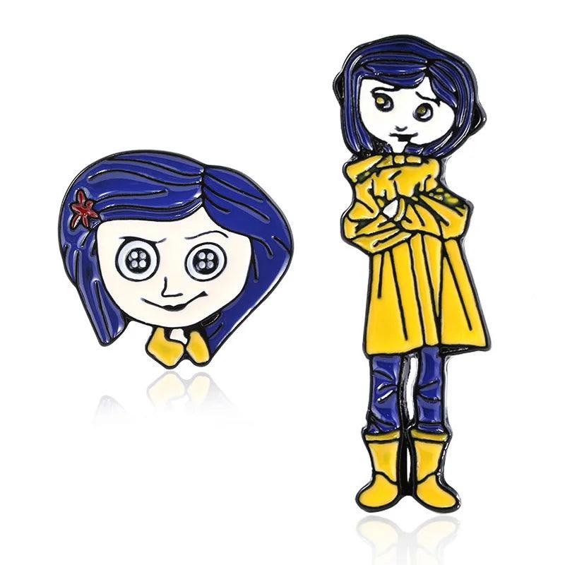 Movie Coraline Seeing Stone Pendant Necklace Green Stone Key Pendant Necklace Laika Dragonfly HairPin Cosplay Costume Jewelry