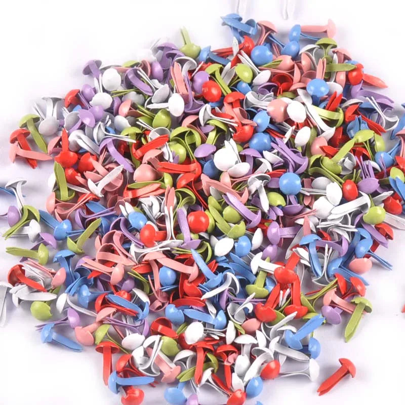 100Pcs Mixed Metal Brads Scrapbooking Accessories Embellishments Fastener For Shoes Decoration Card Making DIY Home 5x10mm C2146