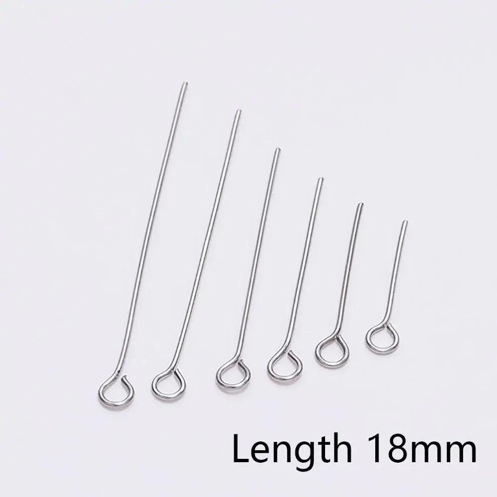 100pcs 20 25 30 35 40 45 50 mm Stainless steel Eye Pins Findings Eye Head Pins For Jewelry Making Supplies DIY Craft Accessories