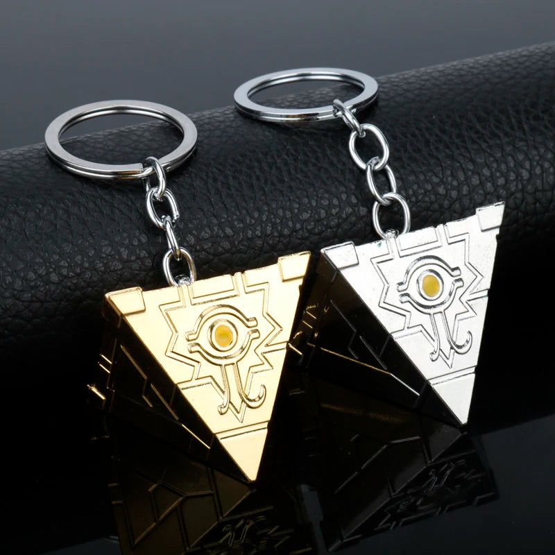 dongsheng 3D Yu-Gi-Oh Keychain Anime Yugioh Millenium Key Chains Toy Yu Gi Oh Cosplay Pyramid Egyptian Eye Of Horus Key Ring