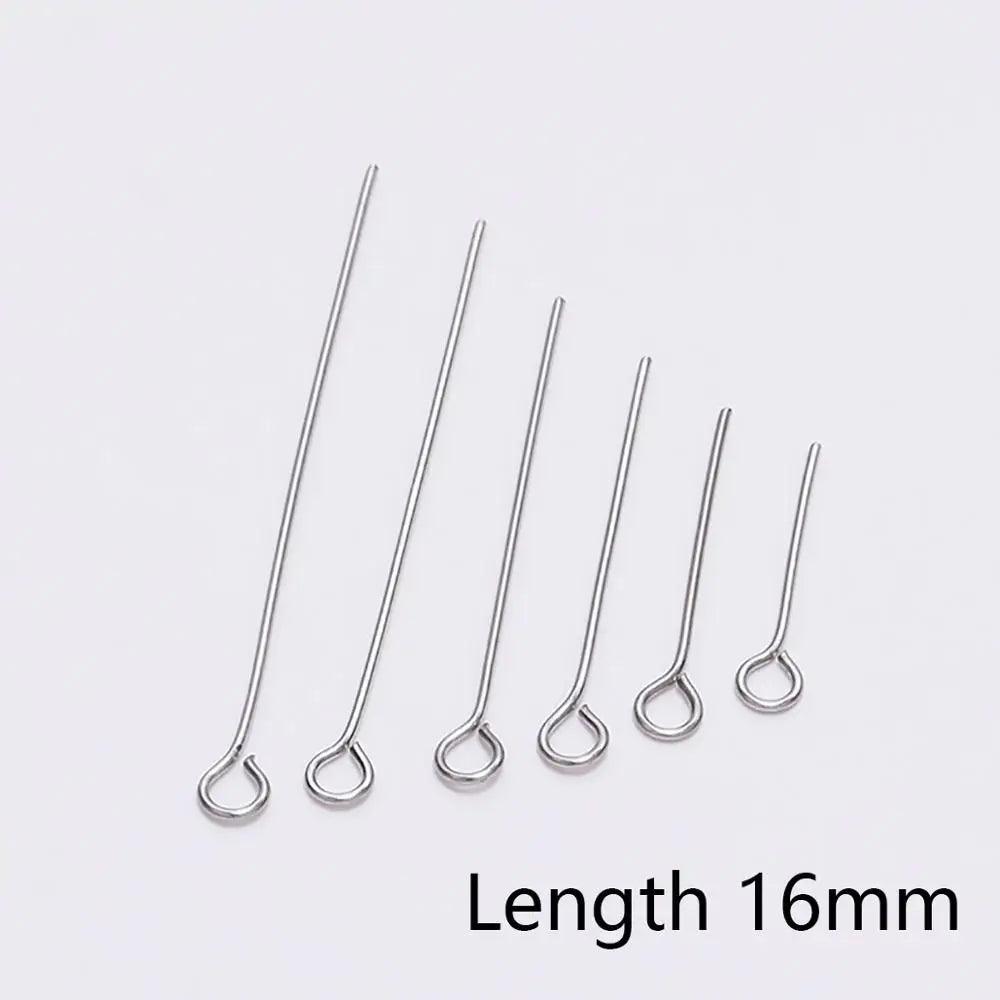 100pcs 20 25 30 35 40 45 50 mm Stainless steel Eye Pins Findings Eye Head Pins For Jewelry Making Supplies DIY Craft Accessories