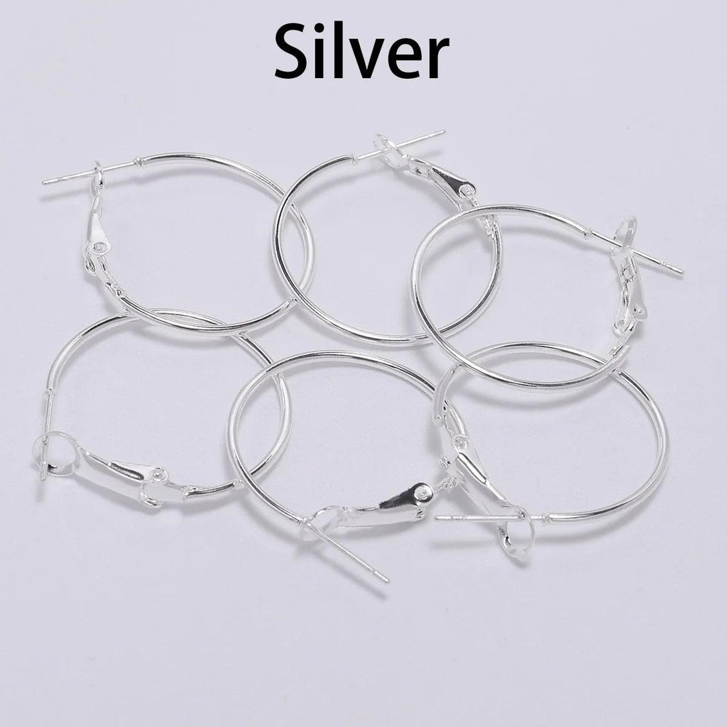 10Pcs/Lot 30 40 50 60 70mm Gold Round Big Hoop Earrings Accessories Exaggerated Hoop Ear For DIY Jewelry Making Finding