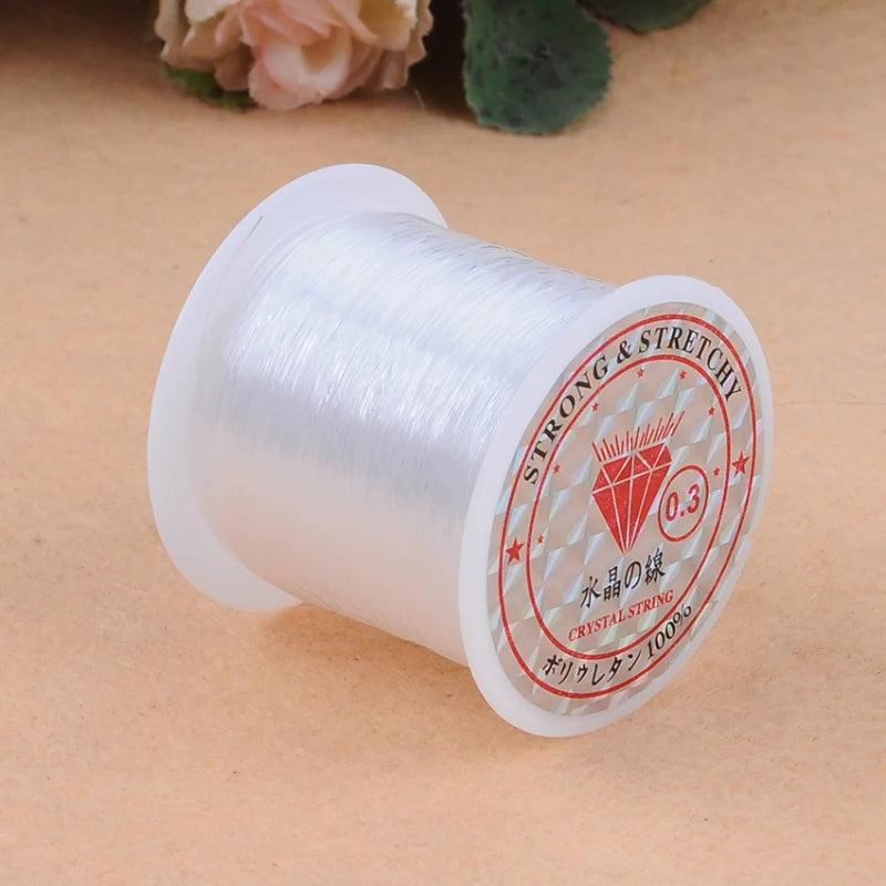 0.2-0.8mm 1Roll DIY Beaded Transparent Nylon Manual Cord Crystal Rope No Elasticity Line For Bracelet Making Fishing Line Supply