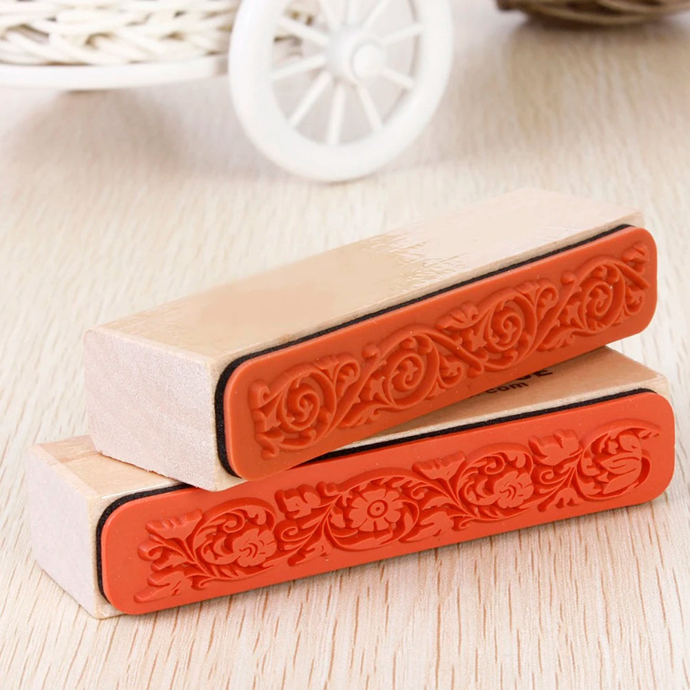 Beautiful Design The Best Price Wooden Rubber Flower Lace Stamp Floral Seal Scrapbook Handwrite Wedding Craft For Decoration