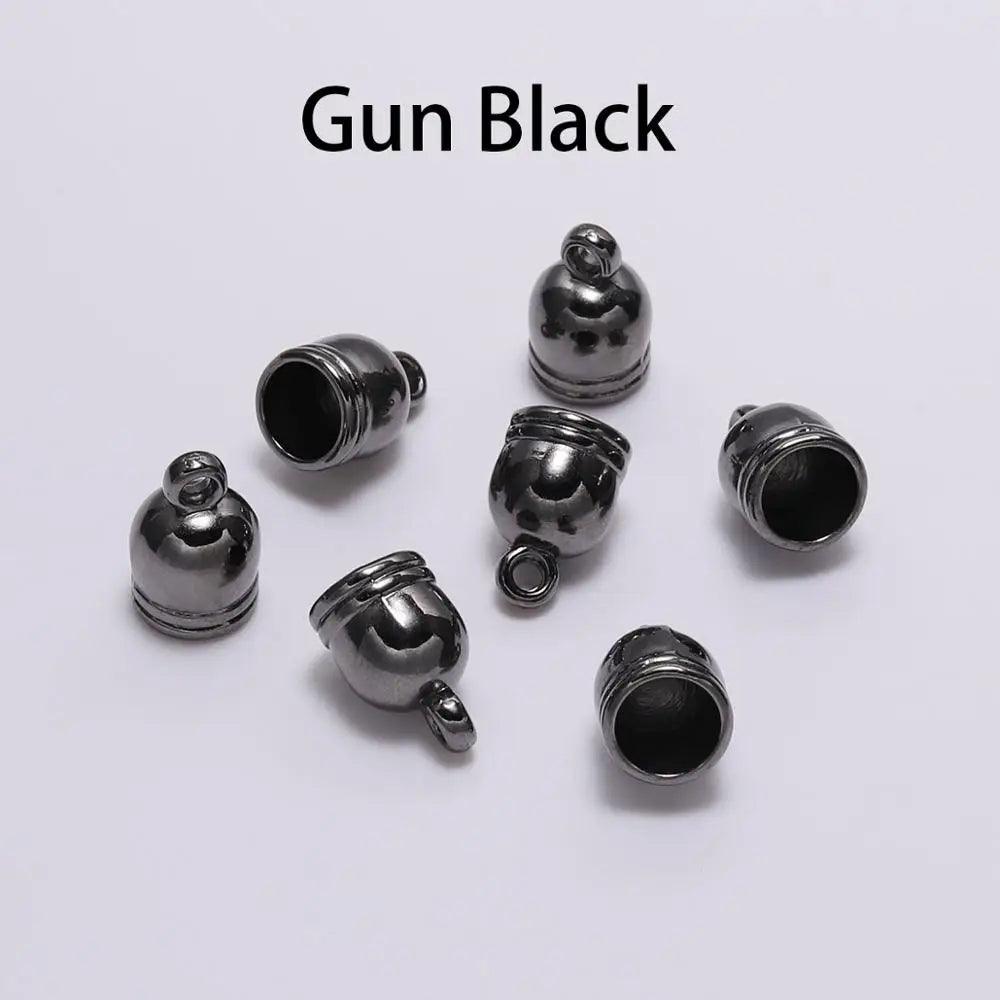 50pcs/lot Necklace End Tips Tassel Caps Leather Cord Crimps End Caps Beads Caps Fastener For DIY Jewelry Making Finding Supplies