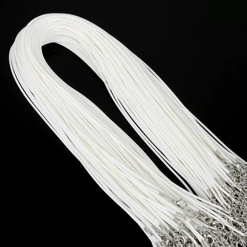 10 Pcs/lot Faux Leather Chains Bracelet Choker Necklace With Lobster Clasp DIY Jewelry Making Findings String Cord 1.5 mm