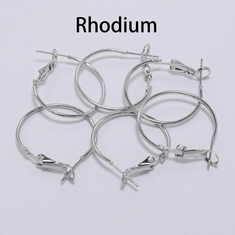 10Pcs/Lot 30 40 50 60 70mm Gold Round Big Hoop Earrings Accessories Exaggerated Hoop Ear For DIY Jewelry Making Finding