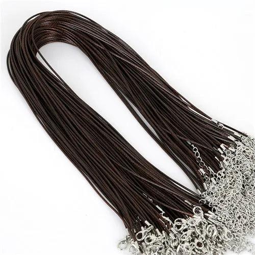10 Pcs/lot Faux Leather Chains Bracelet Choker Necklace With Lobster Clasp DIY Jewelry Making Findings String Cord 1.5 mm