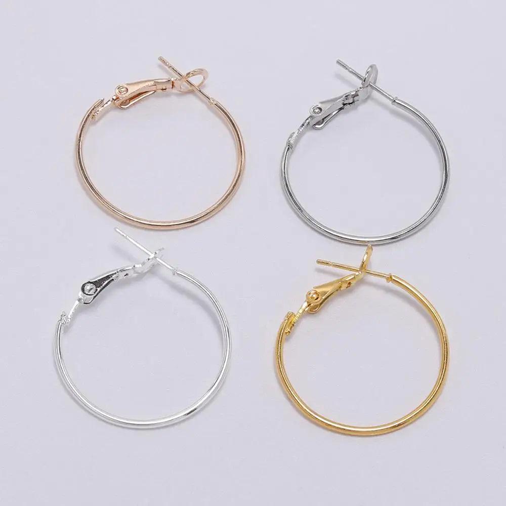 10Pcs/Lot 30 40 50 60 70mm Gold Round Big Hoop Earrings Accessories Exaggerated Hoop Ear For DIY Jewelry Making Finding