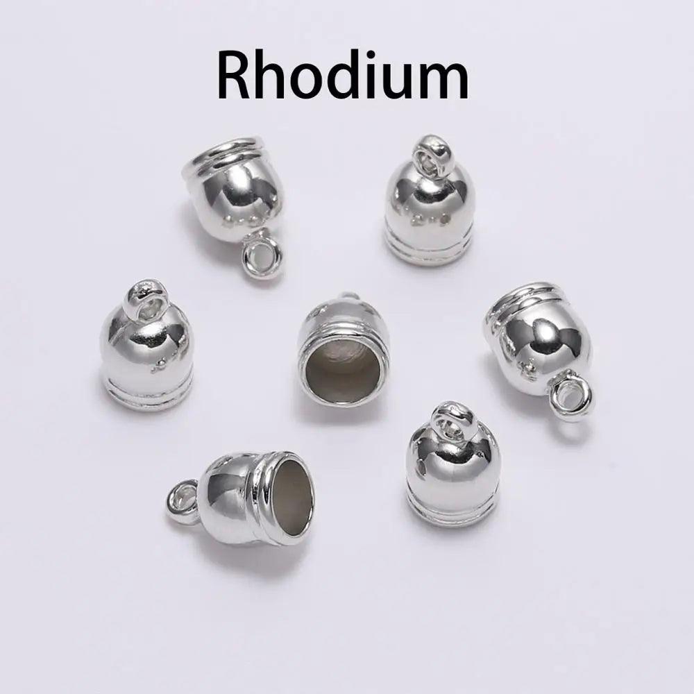 50pcs/lot Necklace End Tips Tassel Caps Leather Cord Crimps End Caps Beads Caps Fastener For DIY Jewelry Making Finding Supplies