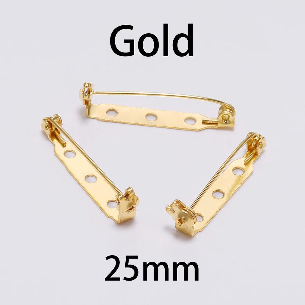 20pcs 20 25 32 38mm Brooch Clip Base Pins Blank Safe Lock Brooch Pin Base Badge Holder For DIY Jewelry Making Findings Supplies