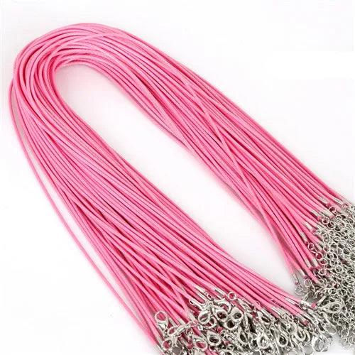 10 Pcs/lot Faux Leather Chains Bracelet Choker Necklace With Lobster Clasp DIY Jewelry Making Findings String Cord 1.5 mm