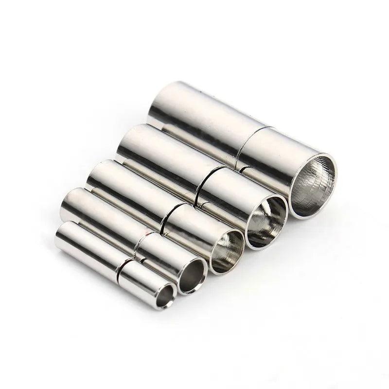 5Set 1.5 2 2.5 3 4 5 6mm Strong Barrel Leather Cord Ends Caps End Clasps Fasteners For DIY Bracelet Jewelry Making Finding HK114