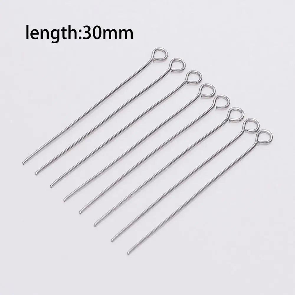 100pcs Stainless steel Eye Head Pins Metal Eye Pins For Jewelry Making Findings Diy Earrings Pendant Jewelry Pins Supplies
