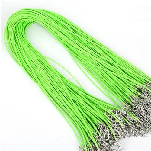 10 Pcs/lot Faux Leather Chains Bracelet Choker Necklace With Lobster Clasp DIY Jewelry Making Findings String Cord 1.5 mm