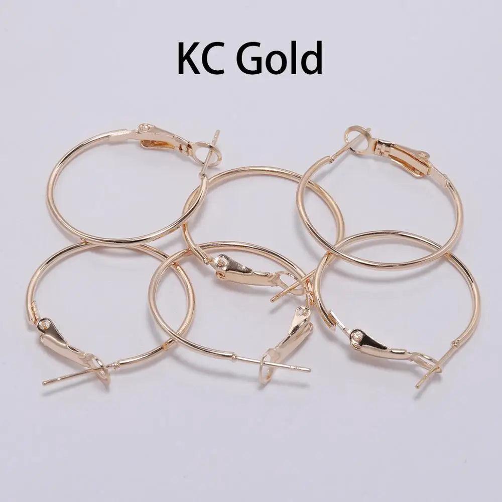 10Pcs/Lot 30 40 50 60 70mm Gold Round Big Hoop Earrings Accessories Exaggerated Hoop Ear For DIY Jewelry Making Finding