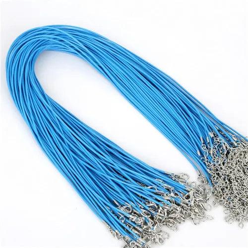 10 Pcs/lot Faux Leather Chains Bracelet Choker Necklace With Lobster Clasp DIY Jewelry Making Findings String Cord 1.5 mm